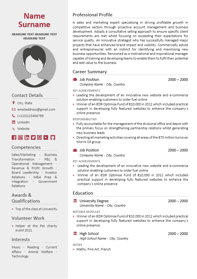 CV Templates - The CV Centre Ireland