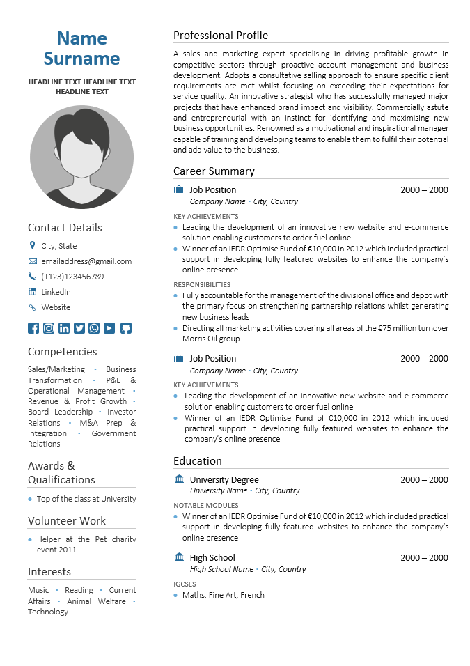 CV Templates - The CV Centre Ireland