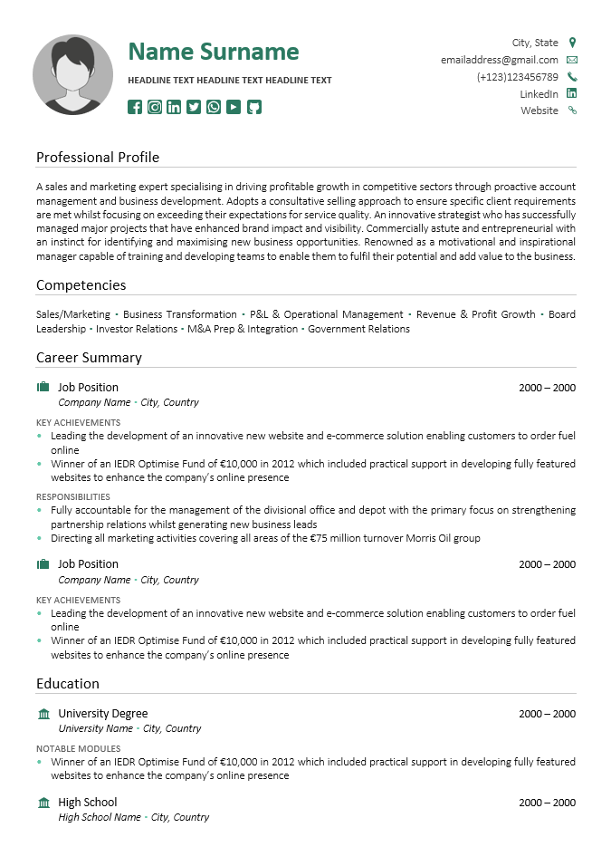 CV Templates - The CV Centre Ireland